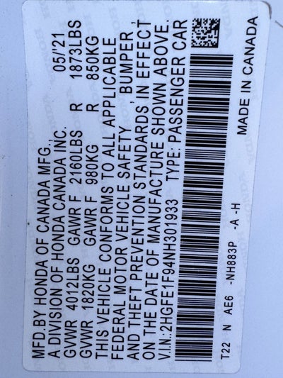 2022 Honda Civic Touring