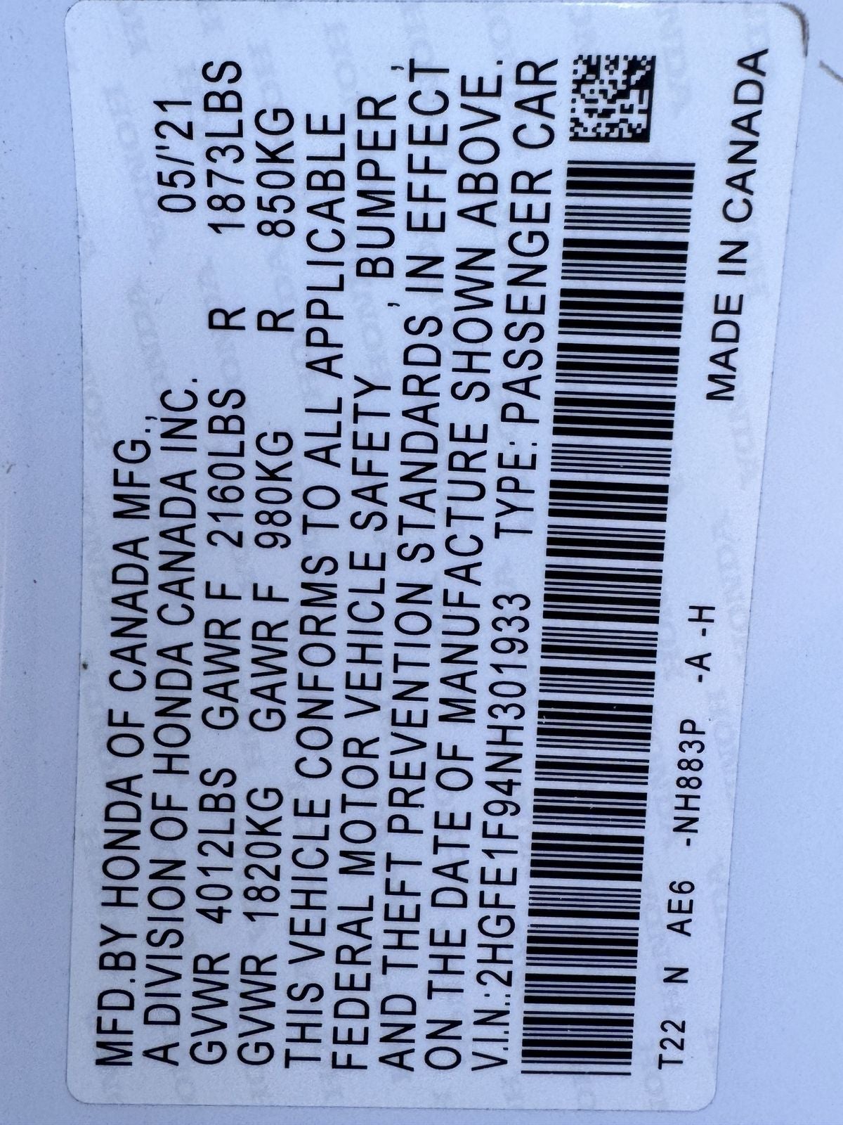 2022 Honda Civic Touring