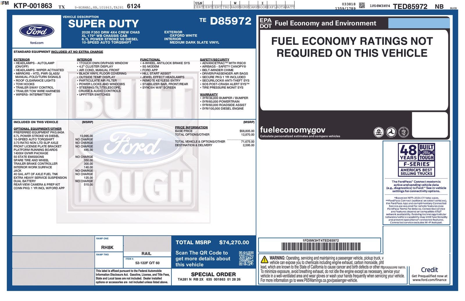 2026 Ford F-350SD XL Fleet