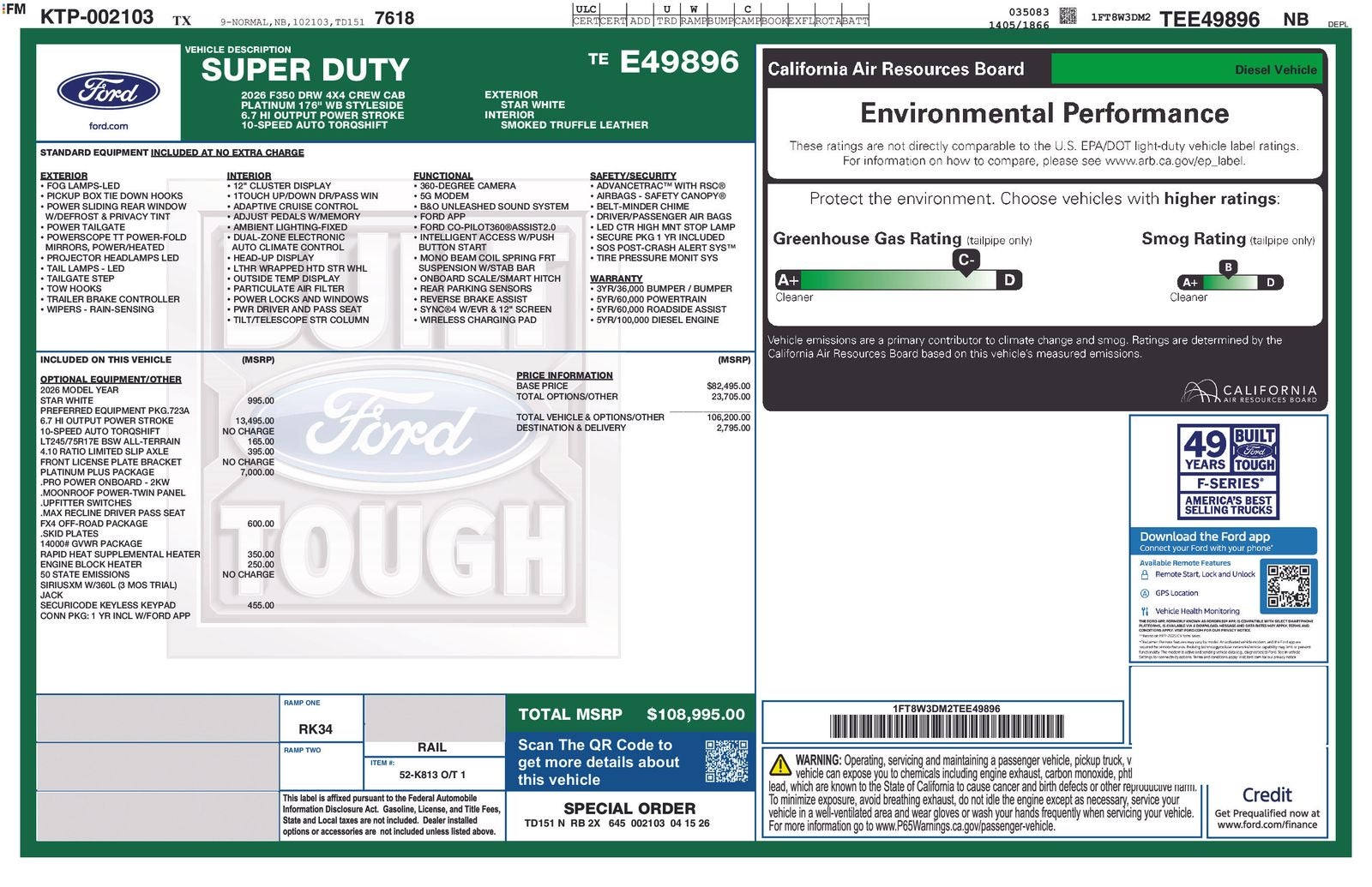 2026 Ford F-350SD Platinum Fleet