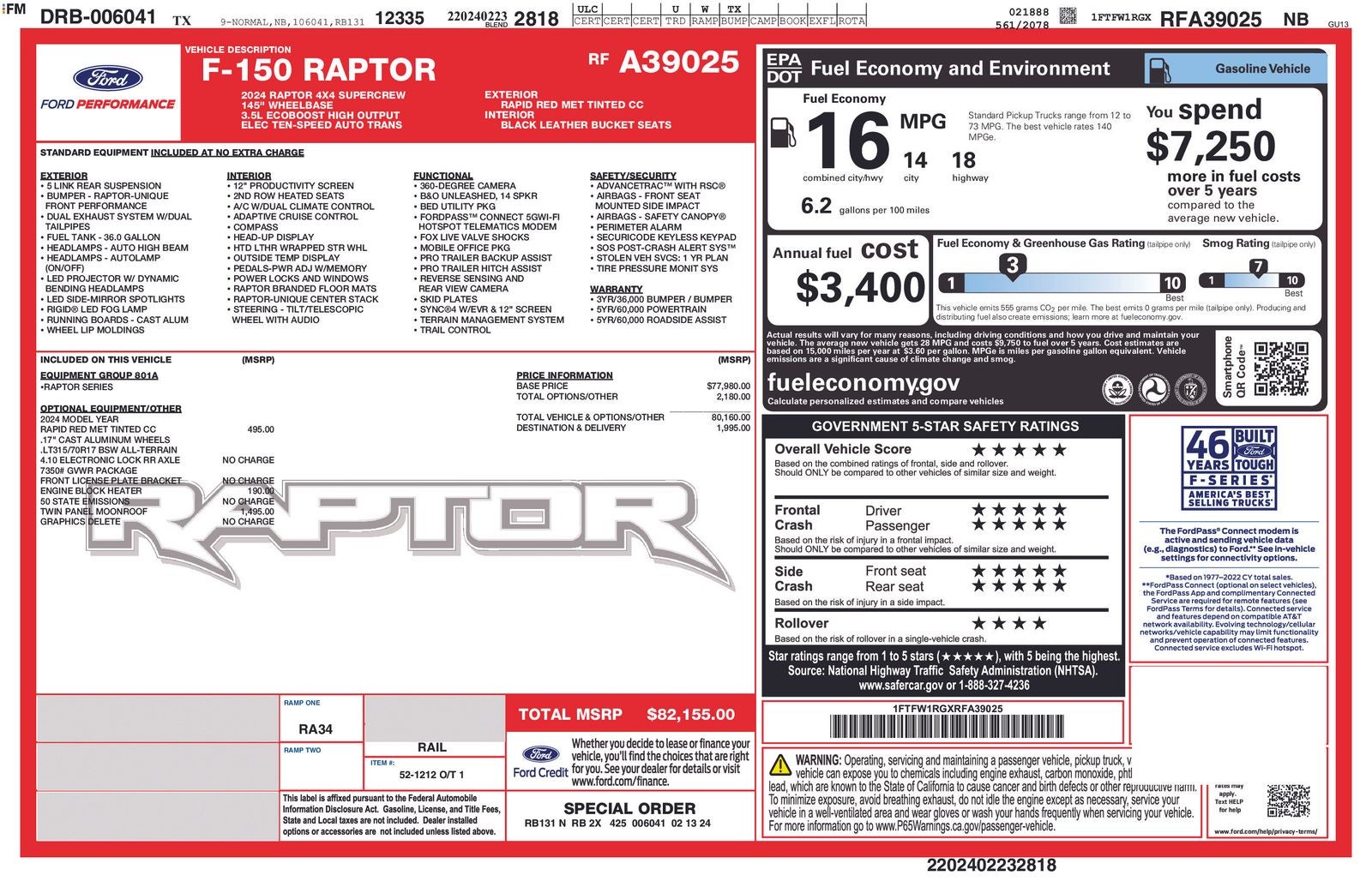 2024 Ford F-150 Raptor