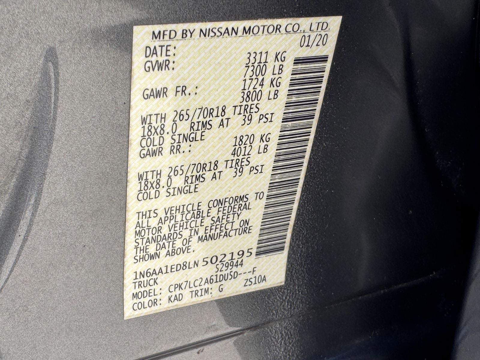 2020 Nissan Titan SV