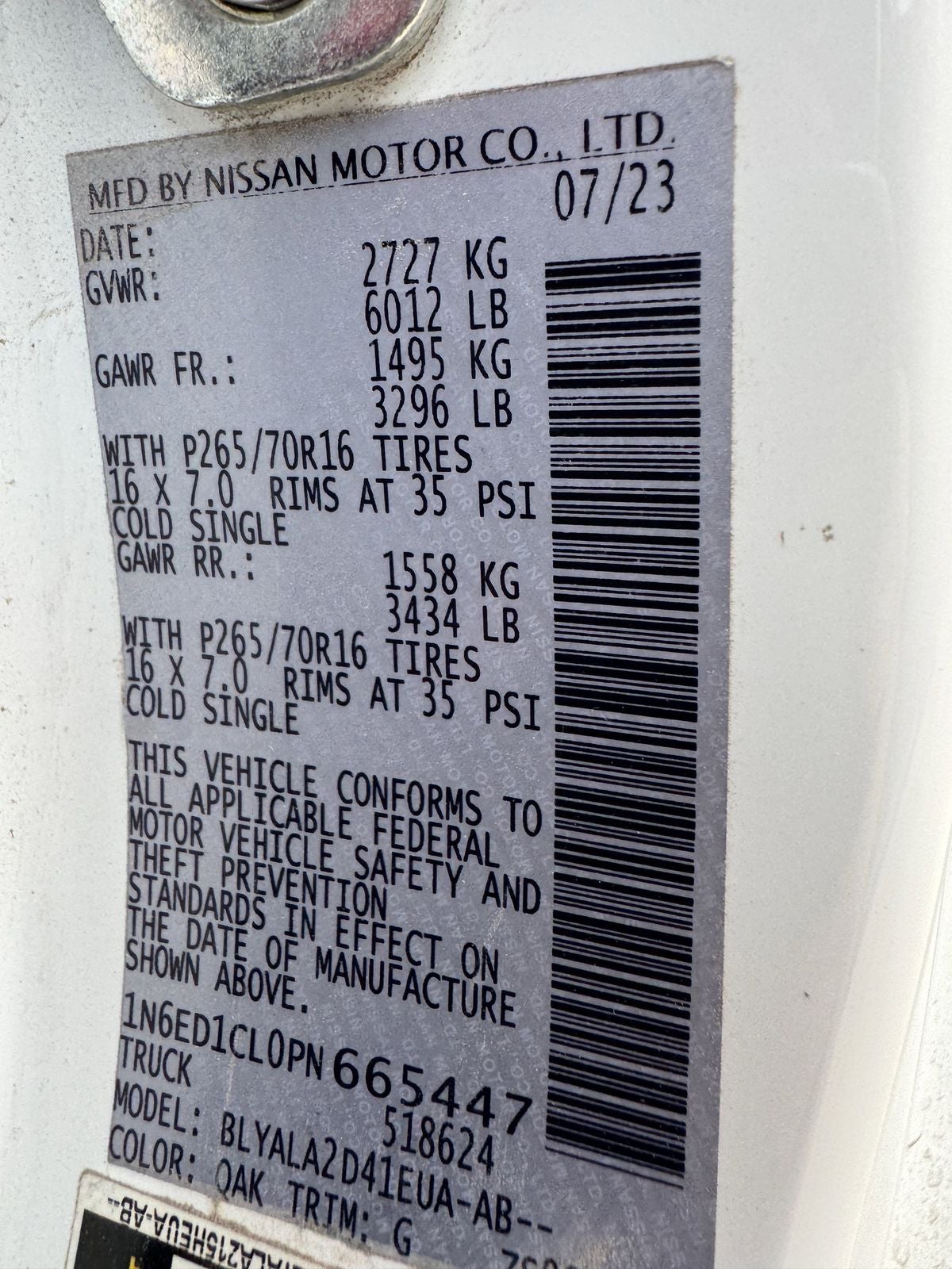 2023 Nissan Frontier S