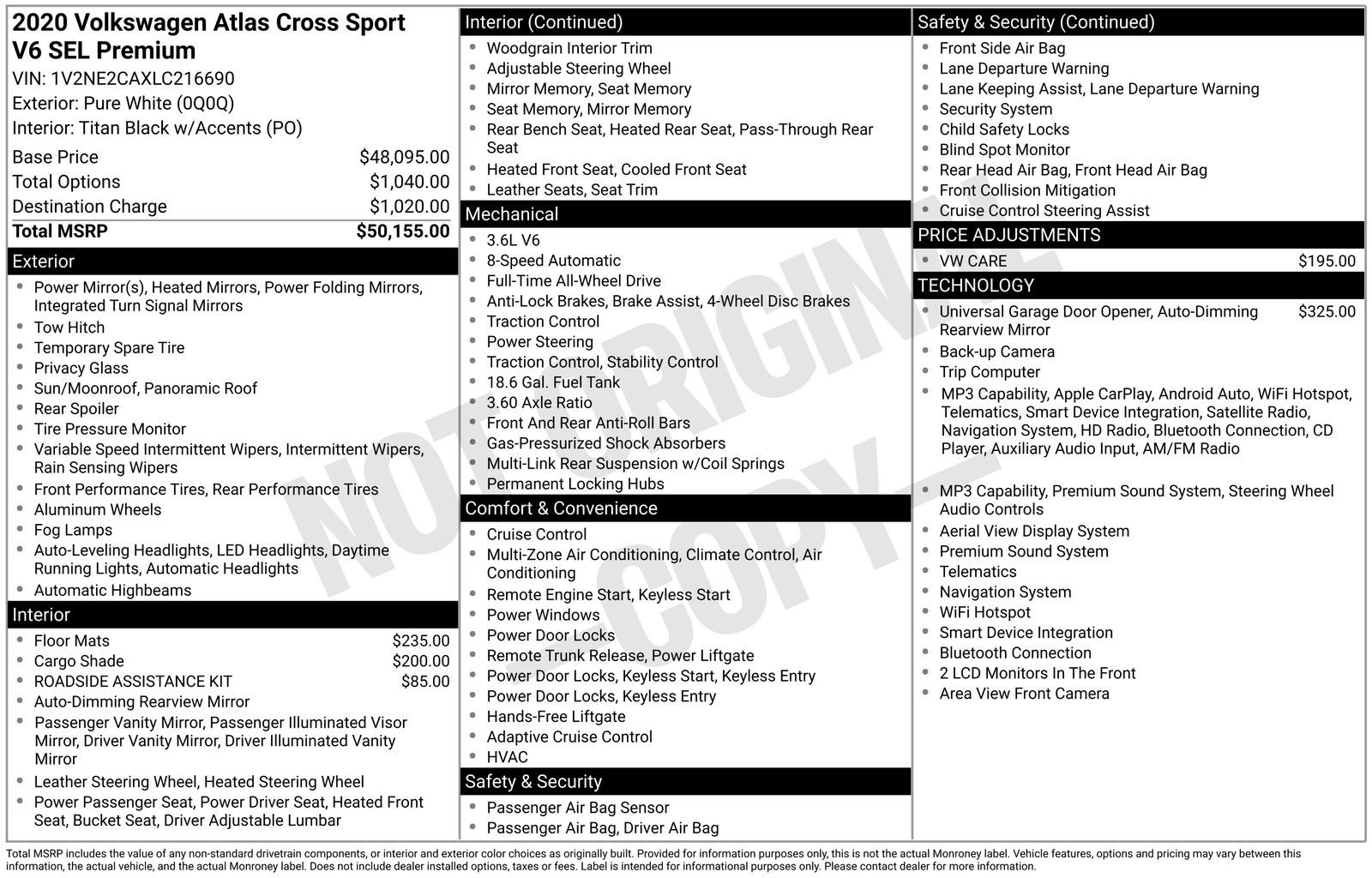 2020 Volkswagen Atlas Cross Sport 3.6L V6 SEL Premium 4Motion