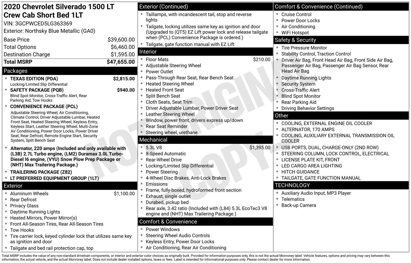 2020 Chevrolet Silverado 1500 LT Texas Edition