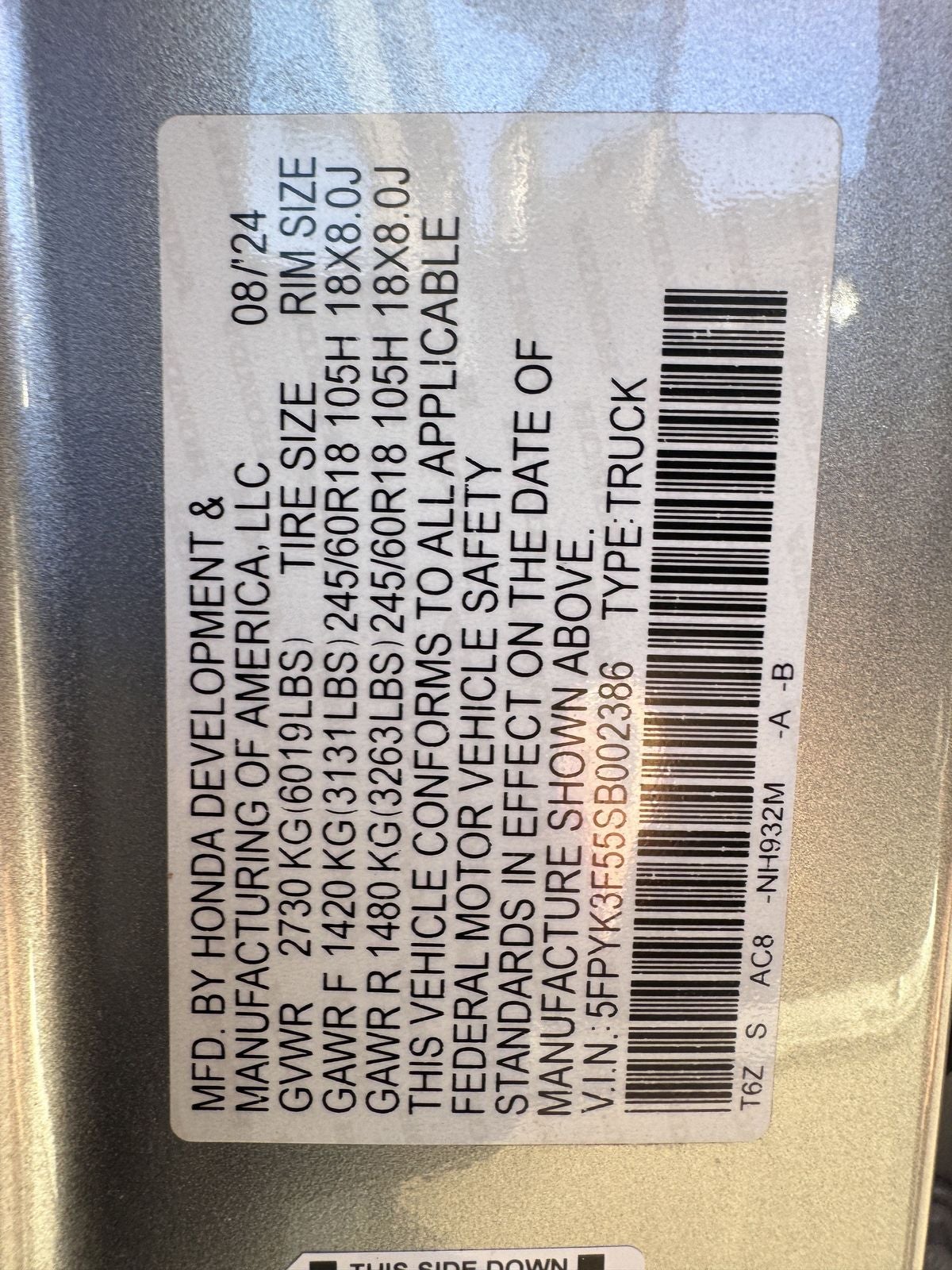 2025 Honda Ridgeline RTL