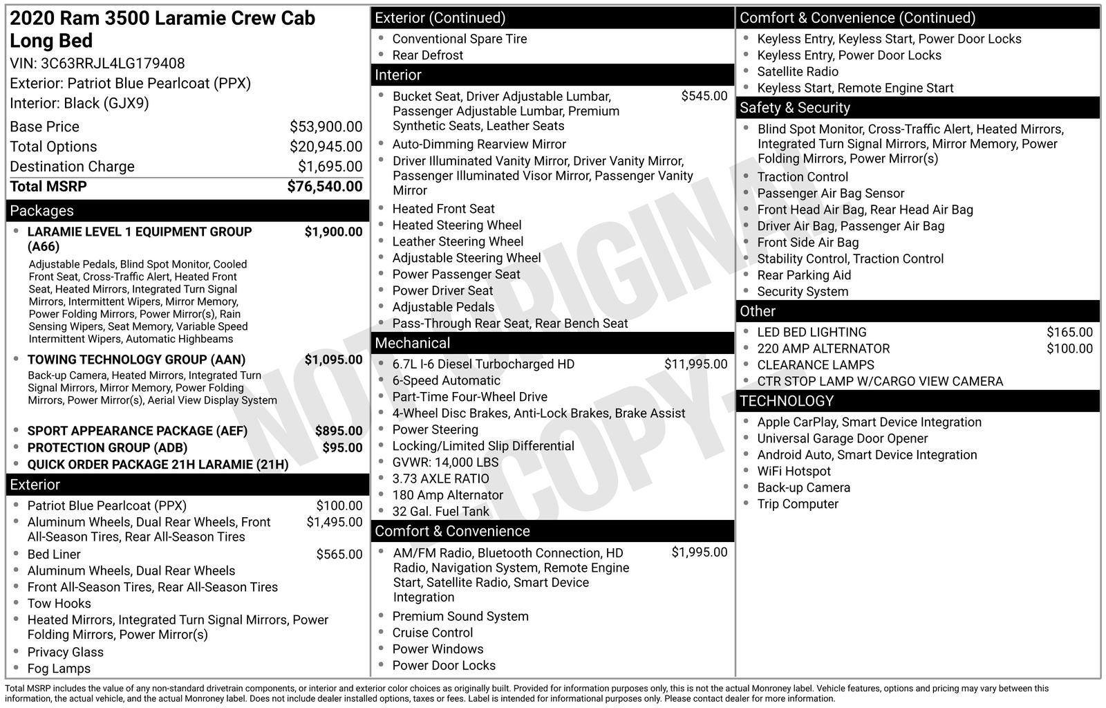 2020 RAM 3500 Laramie
