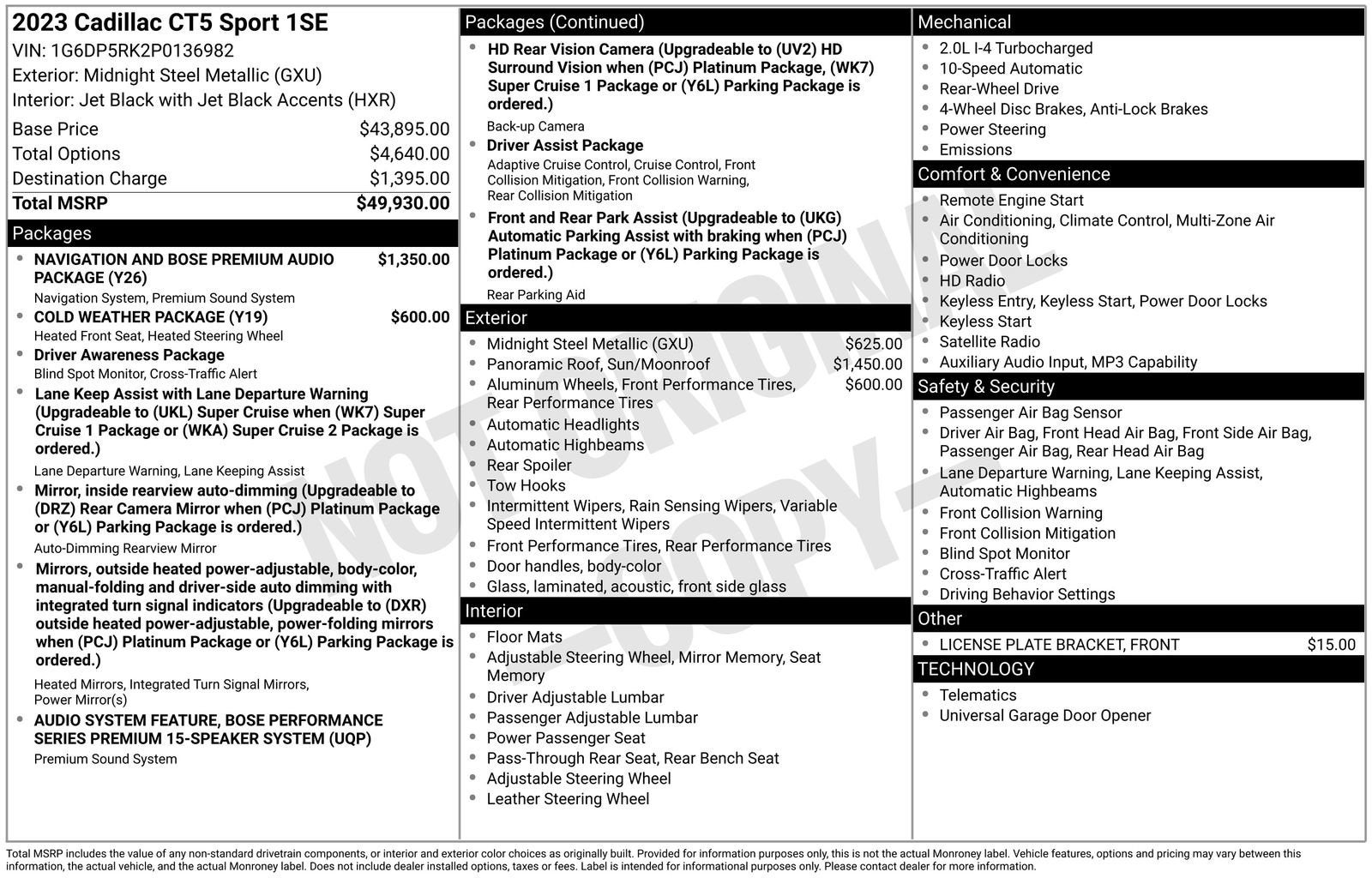 2023 Cadillac CT5 Sport