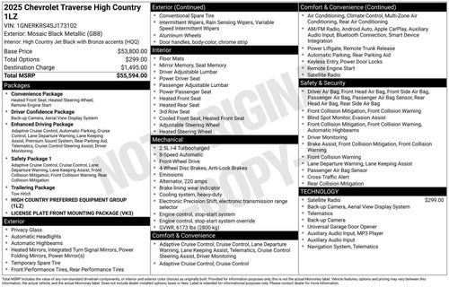 2025 Chevrolet Traverse High Country