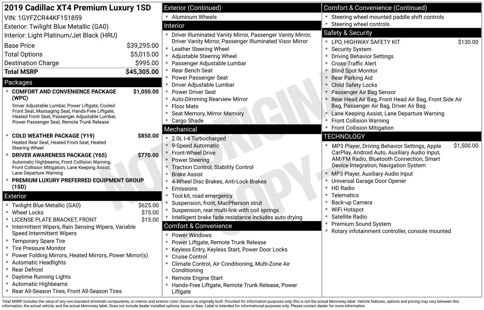 2019 Cadillac XT4 FWD Premium Luxury