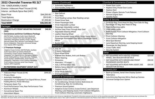 2022 Chevrolet Traverse RS