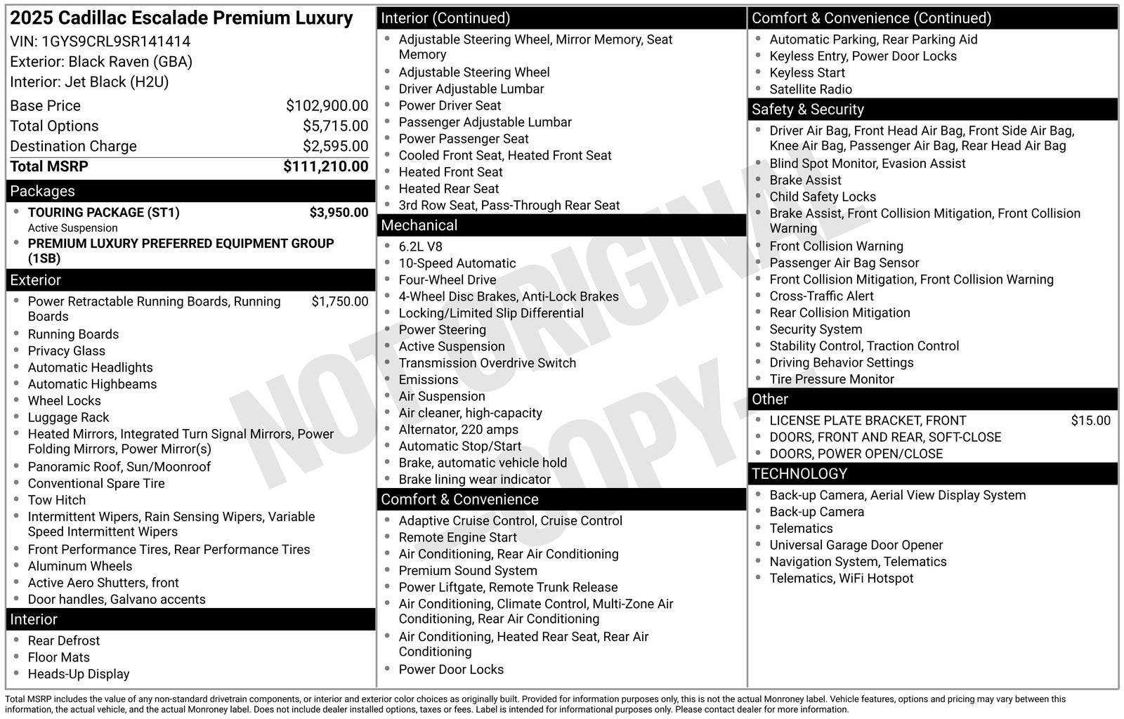 2025 Cadillac Escalade Premium Luxury