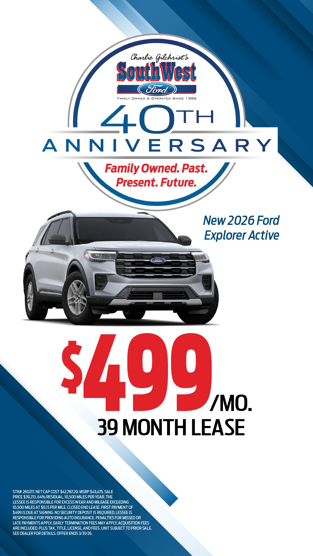 Shop $499/mo Lease Special on 2026 Ford Explorer Active!