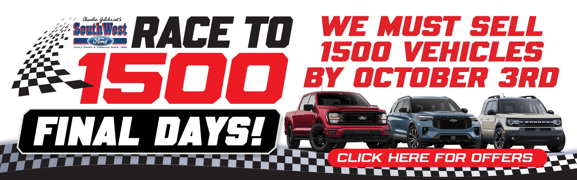 Race To 1500 - Must Sell 1500 Vehicles By October 3rd